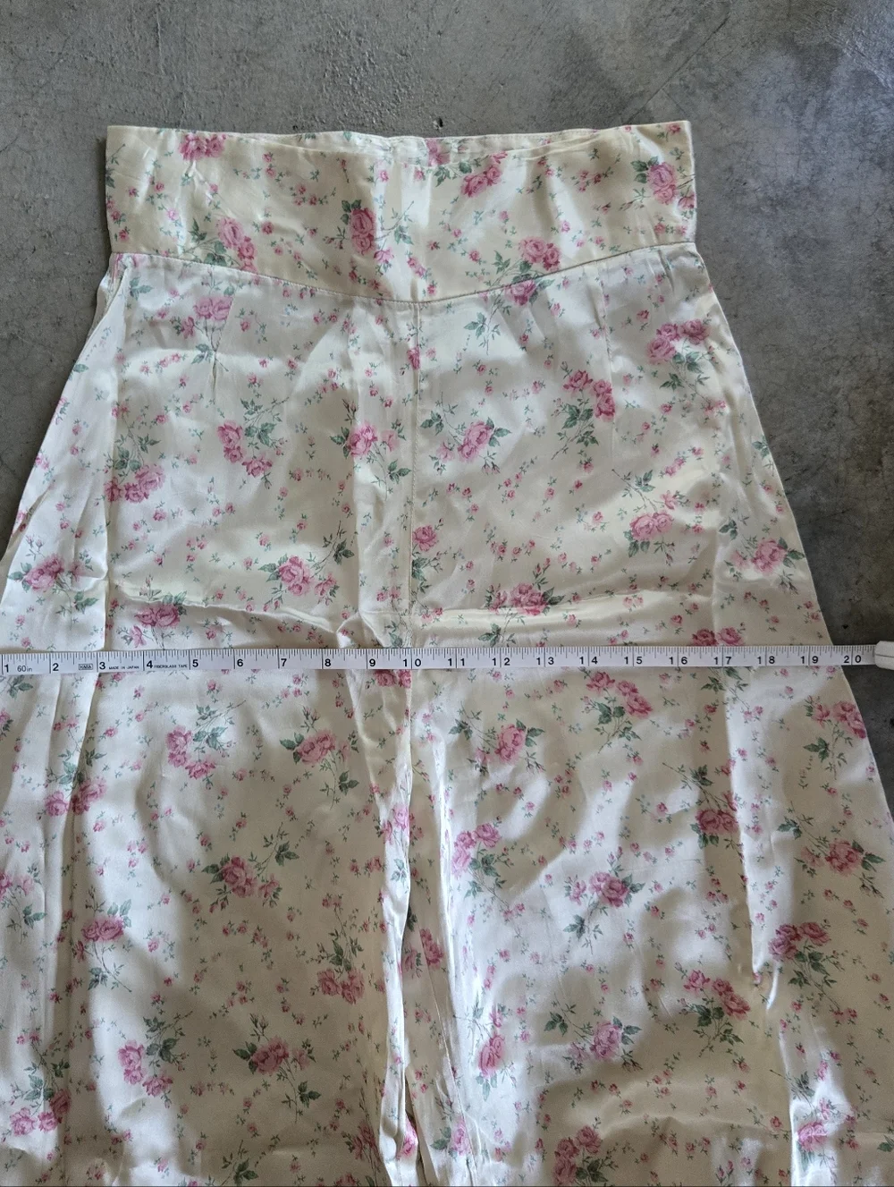 Vintage 60s 70s Does 30s Floral Top And Ultra Wide Leg Pant Suit Set XS S - Picture 12 of 16